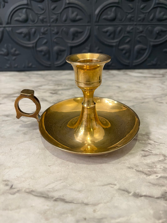 3" Brass Chamberstick Candle holder