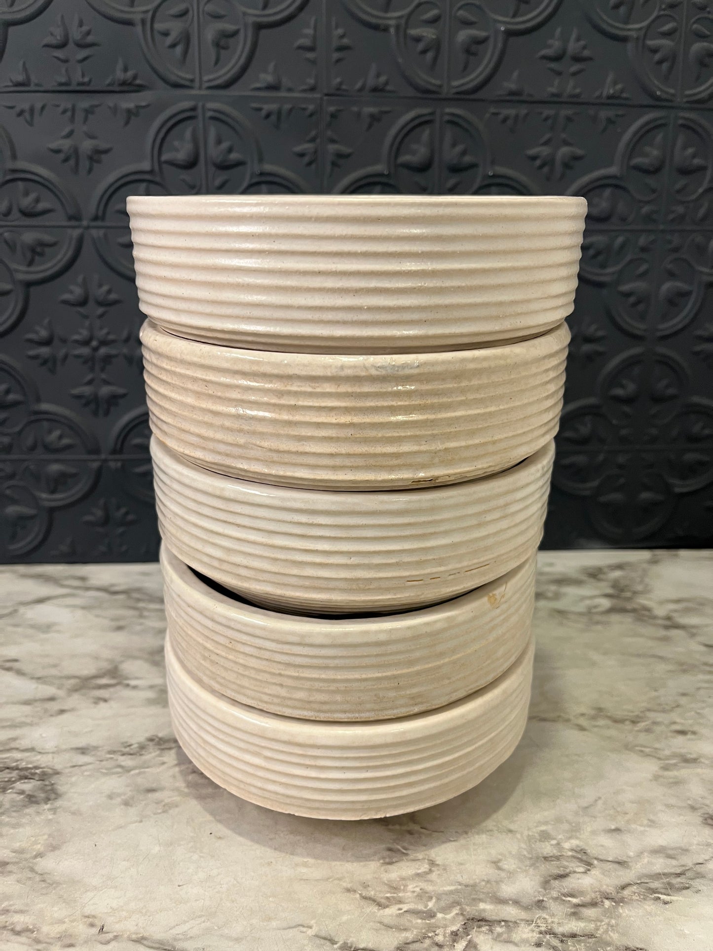 Ribbed Stoneware Bowl each