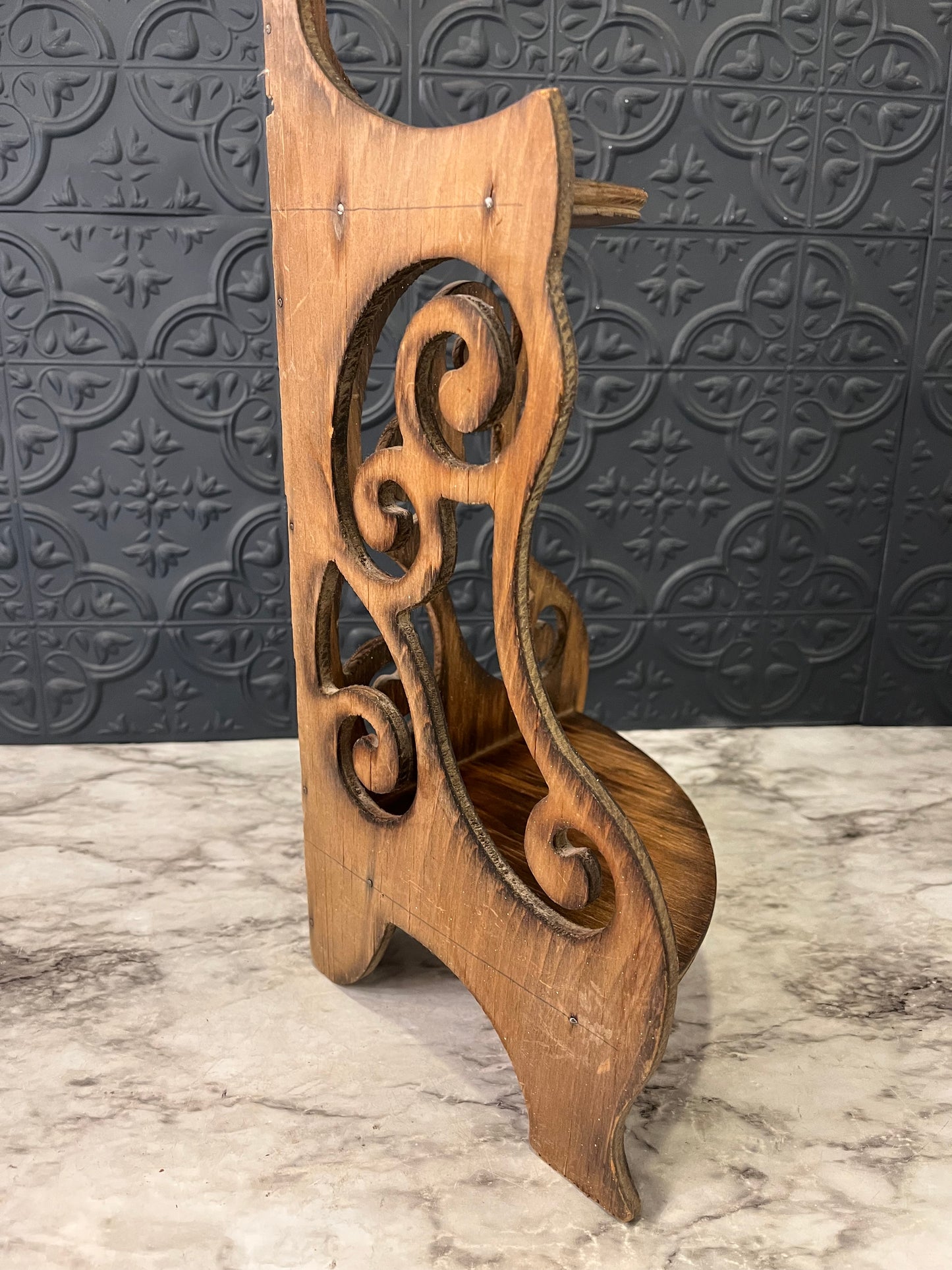 Lazer Cut Wood Corner Shelf