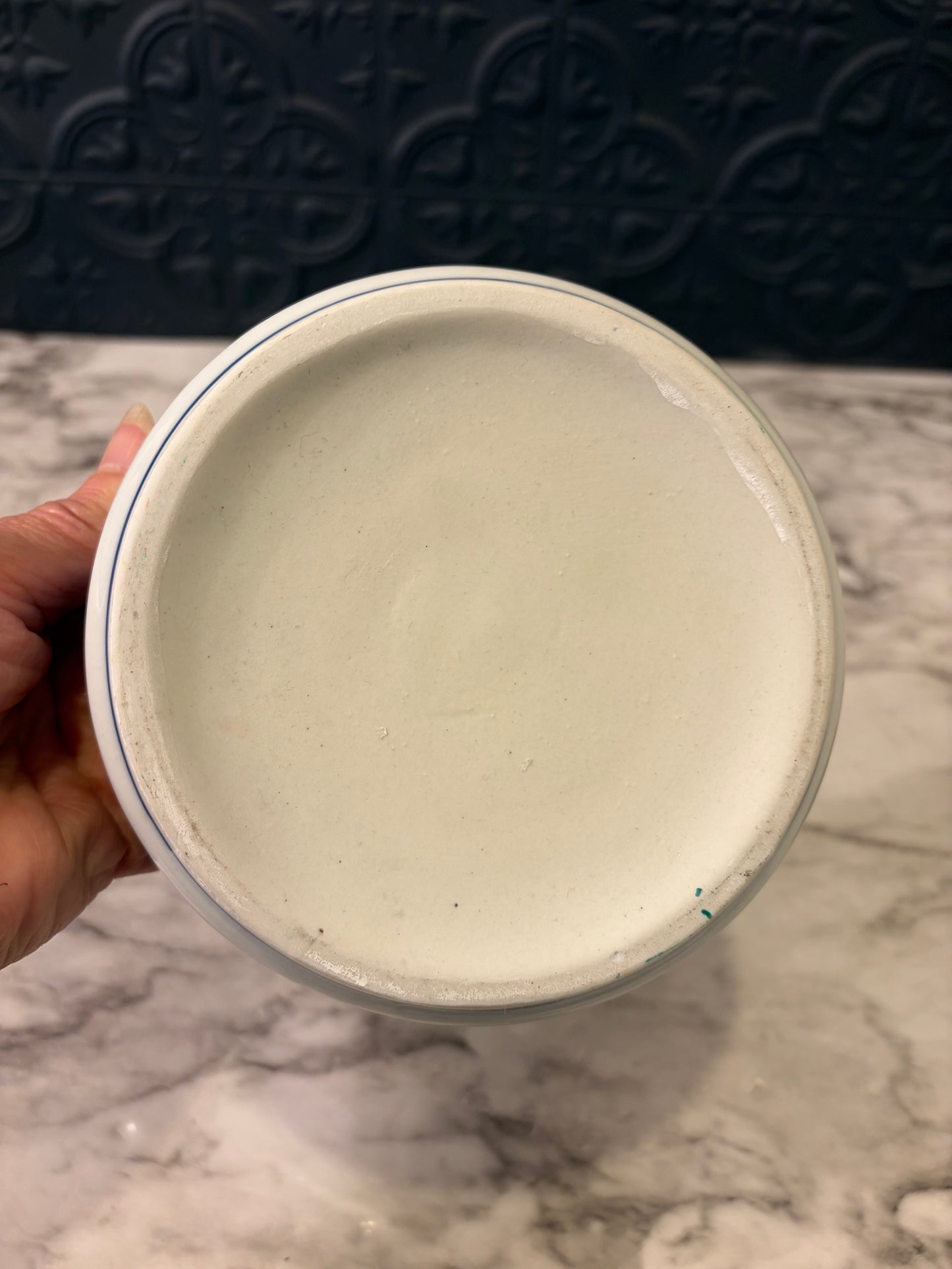 5" Blue and White Bowl with flowers