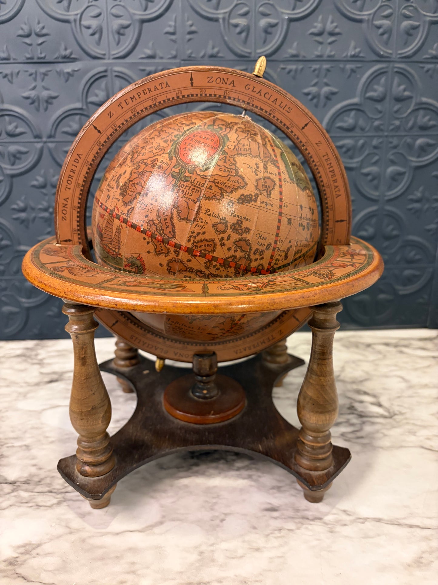 Old World Globe on Stand Medium