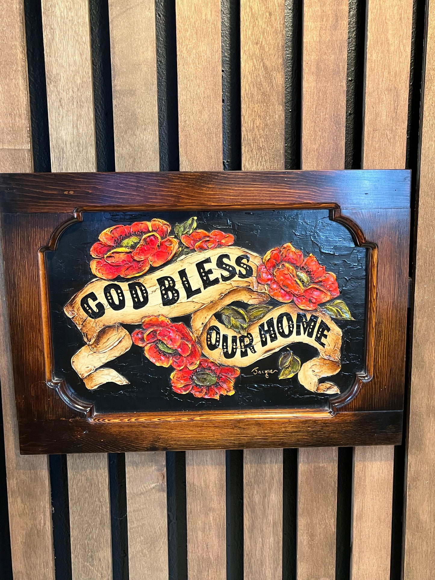 Wood God Bless our Home