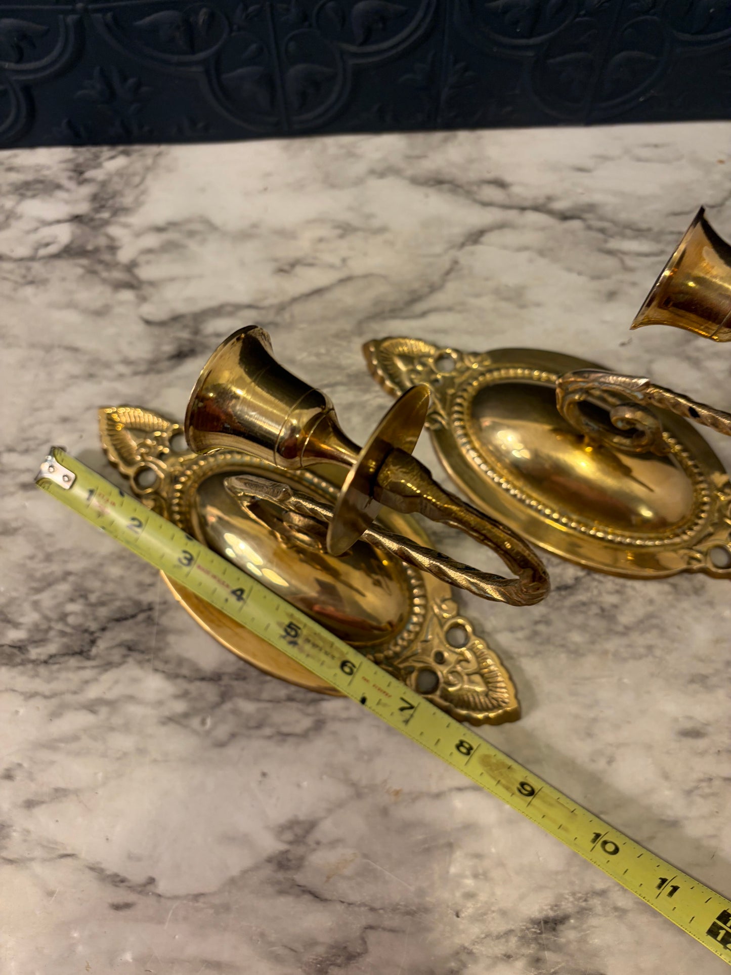 Brass Oval wall Sconce  8.5" Set of 2