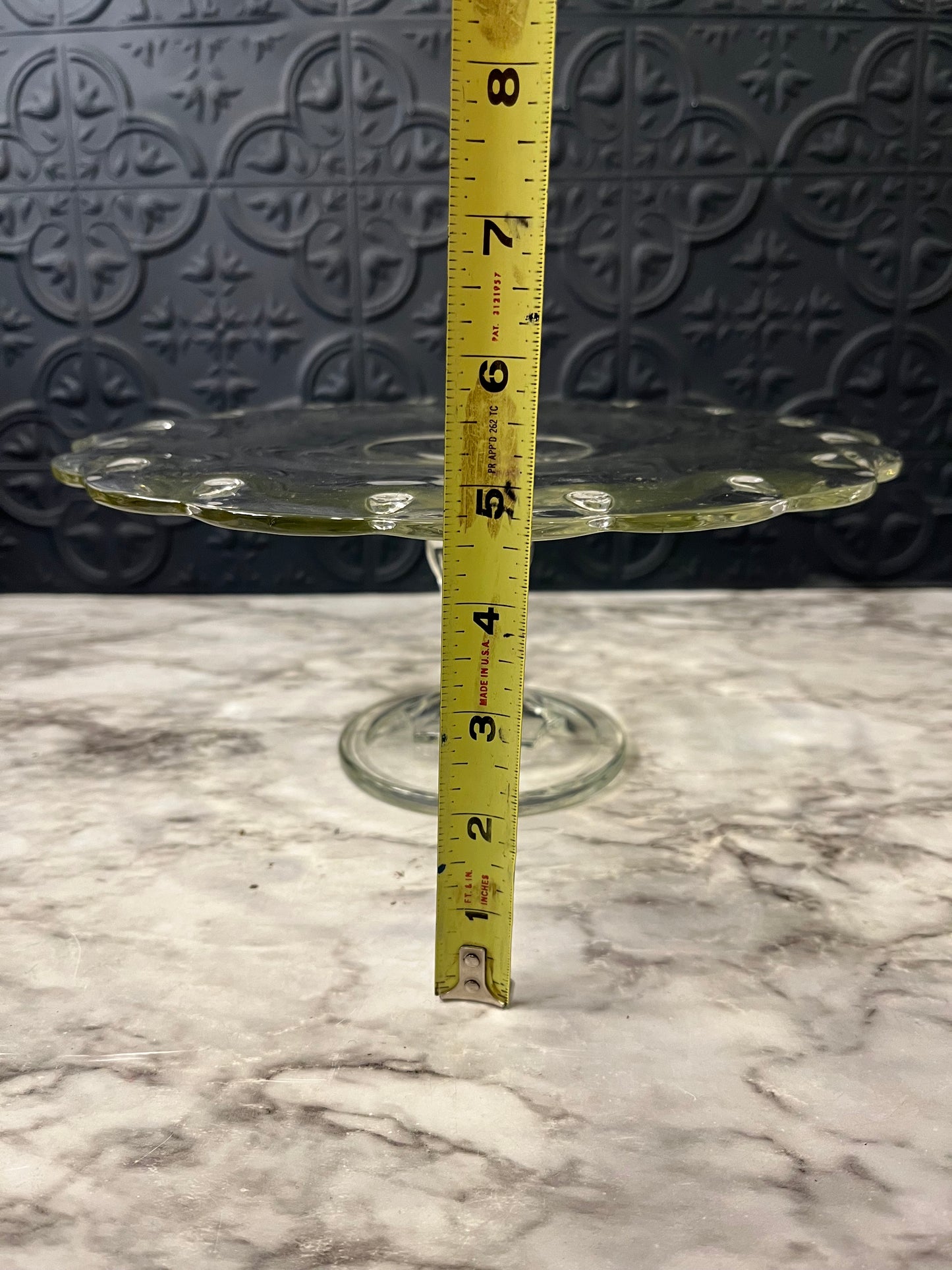 Clear Glass Cake Stand with tear drops