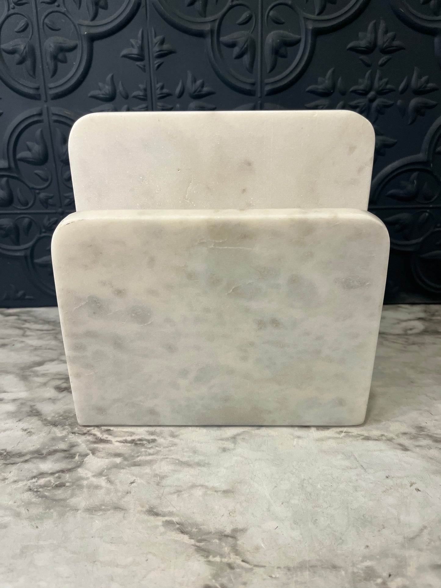 White Marble Napkin/Letter Holder