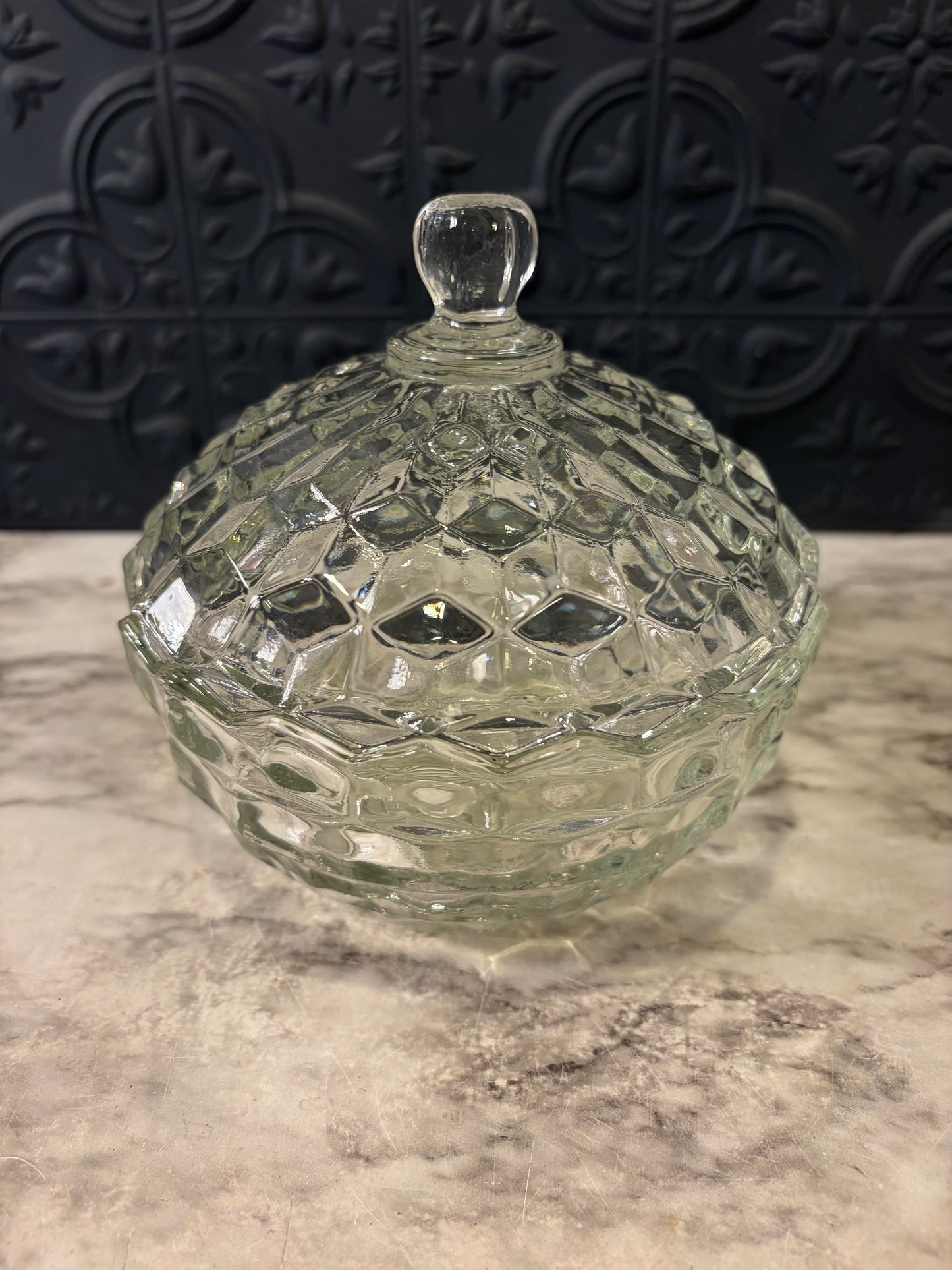 Indiana Glass Cubist Whitehall Candy Dish