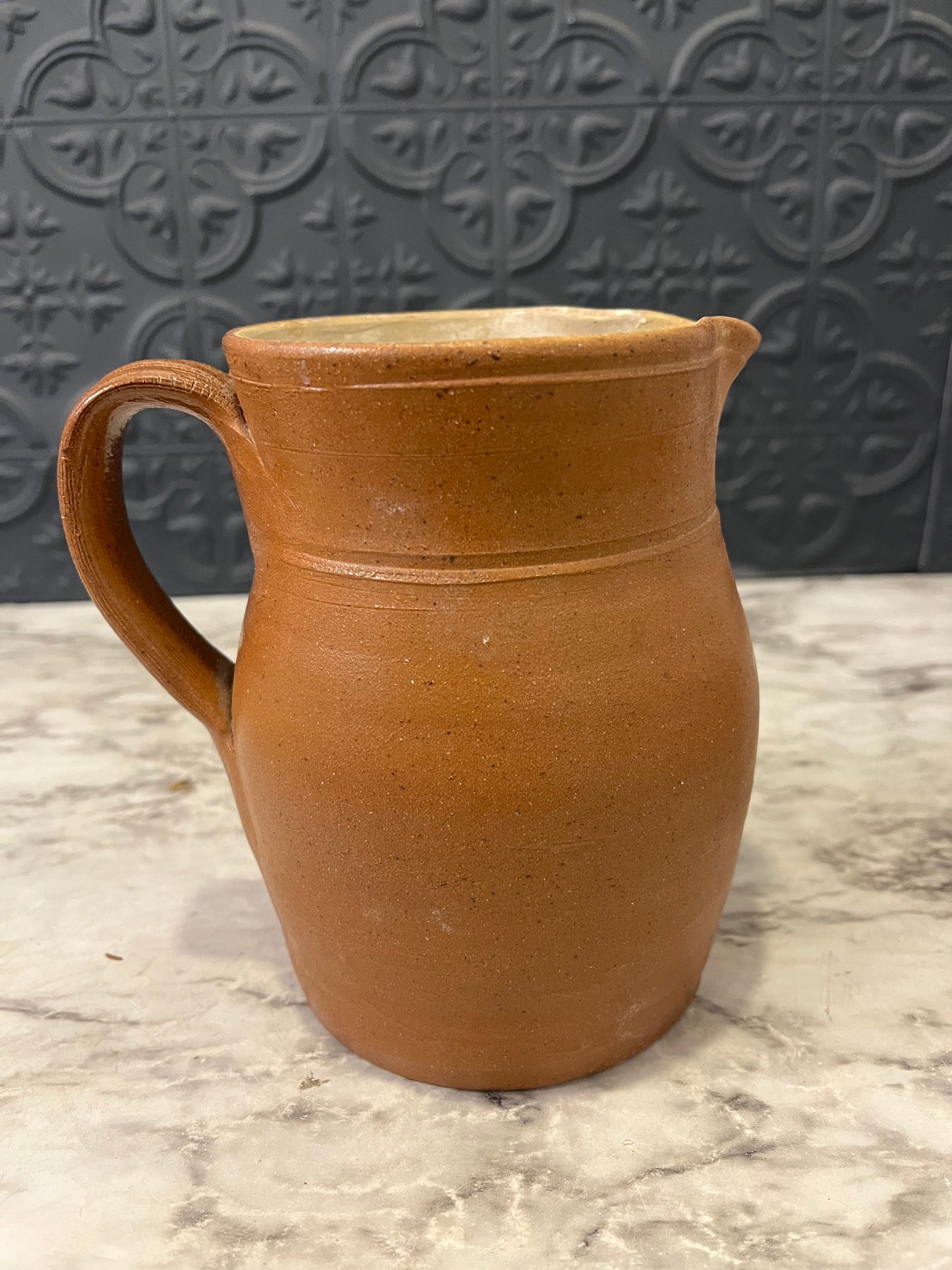 French style Pottery Pitcher Orange