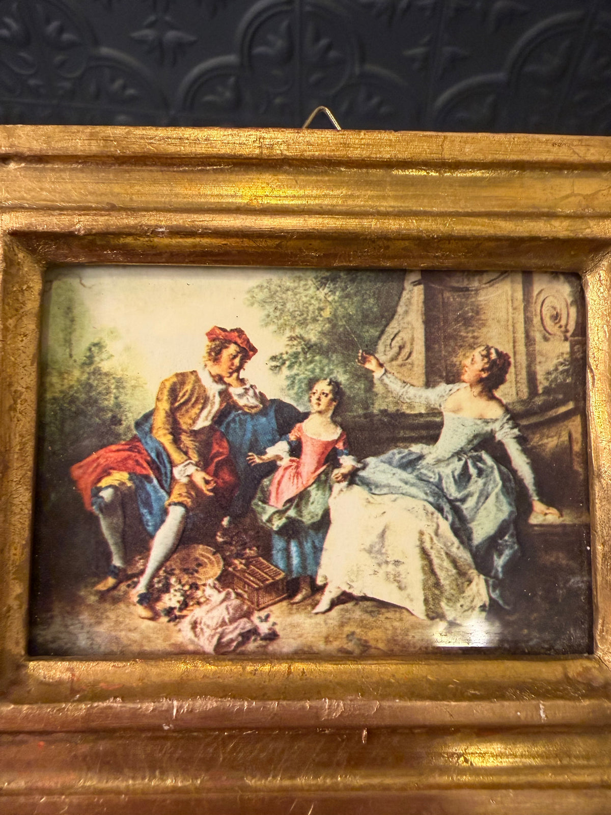 Small Italian Frame with Lady in Blue Dress
