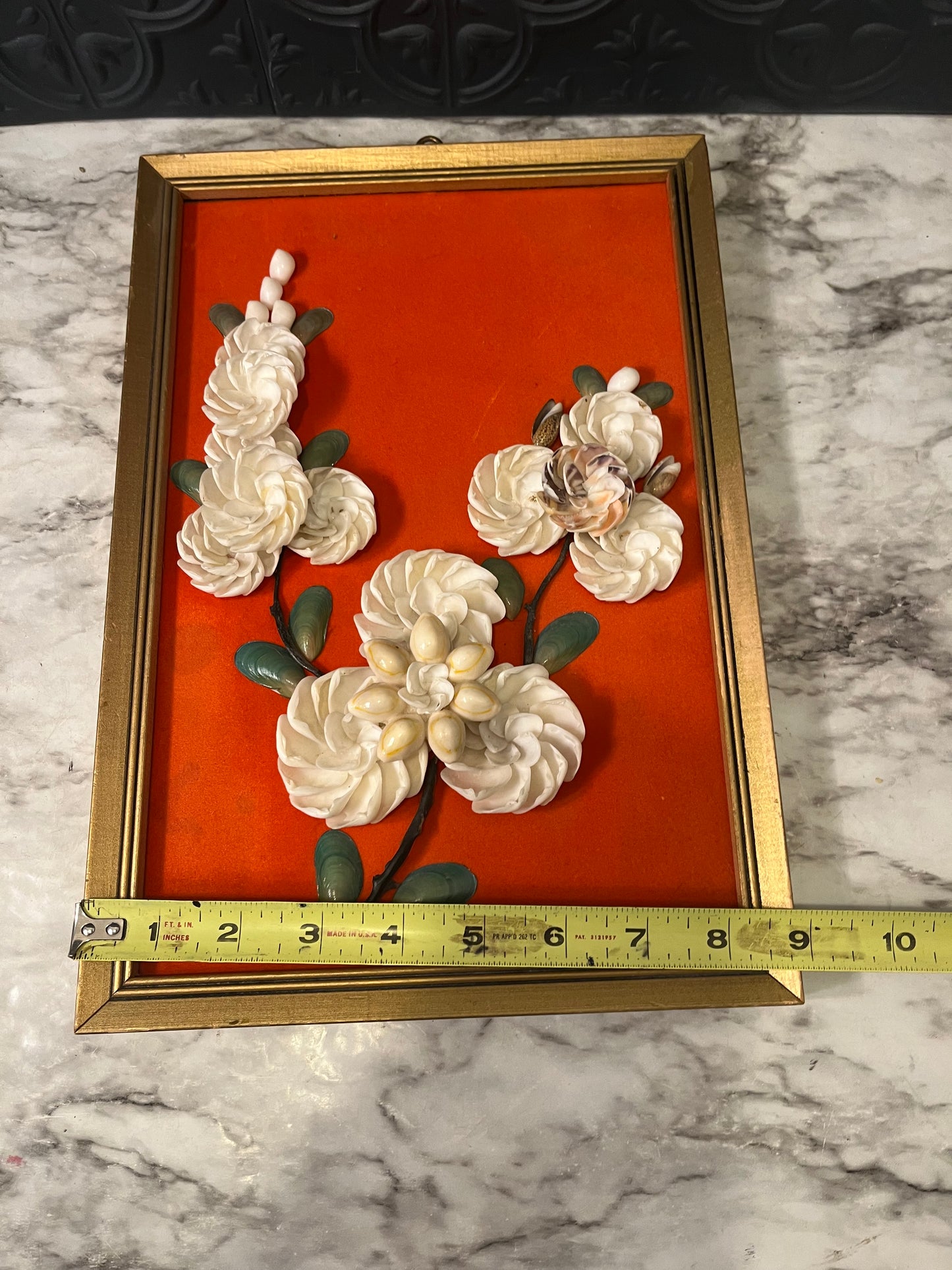 Handmade Floral Shell Picture