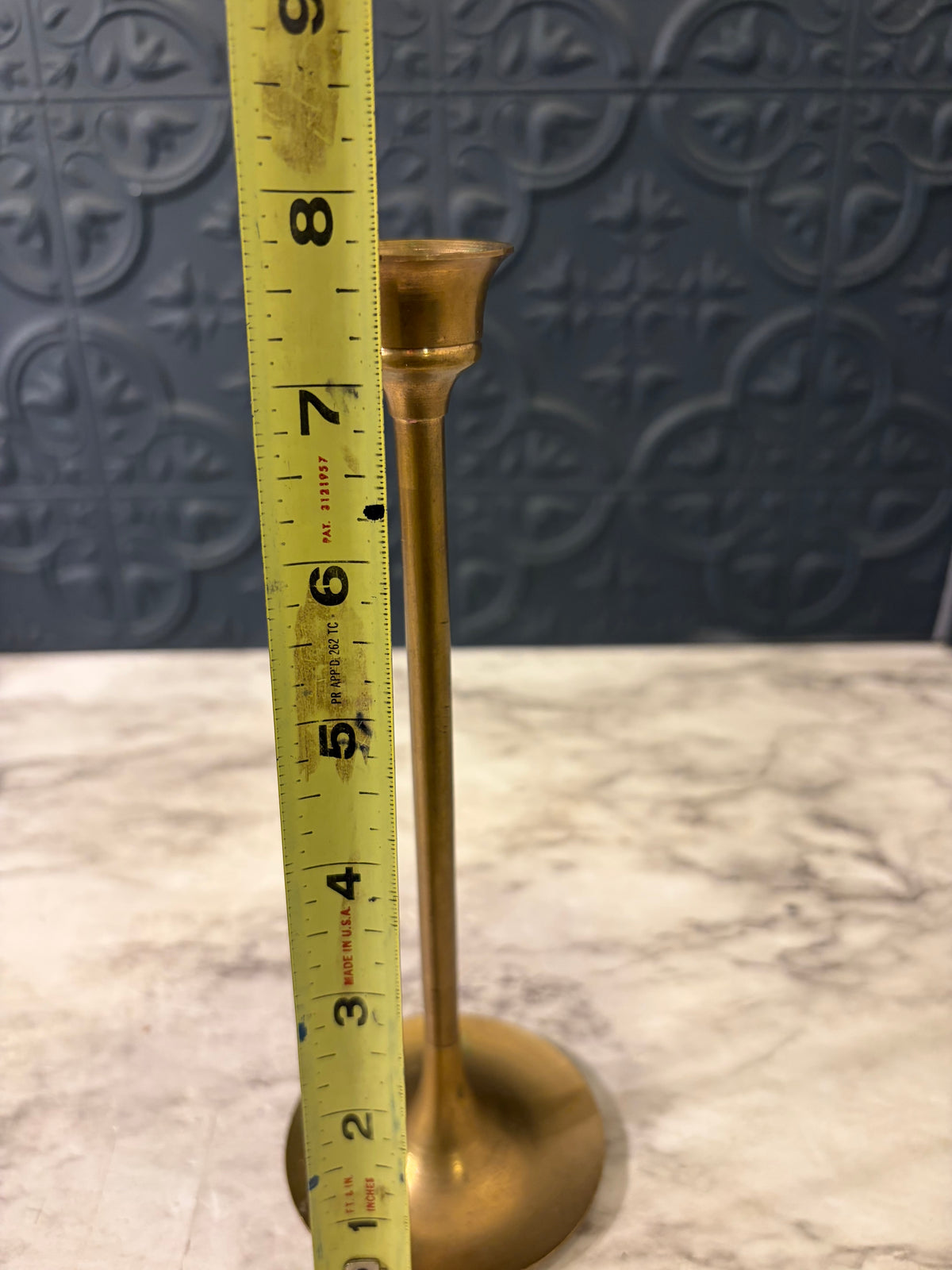 7.75" Skinny Brass Candle holder