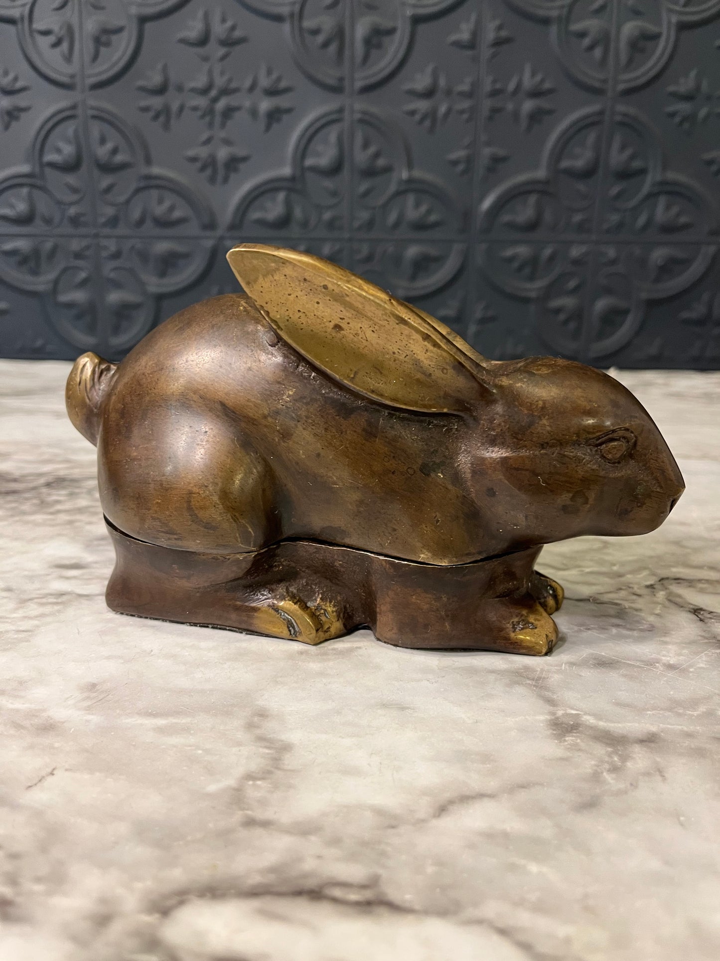 Brass Bunny Trinket Box