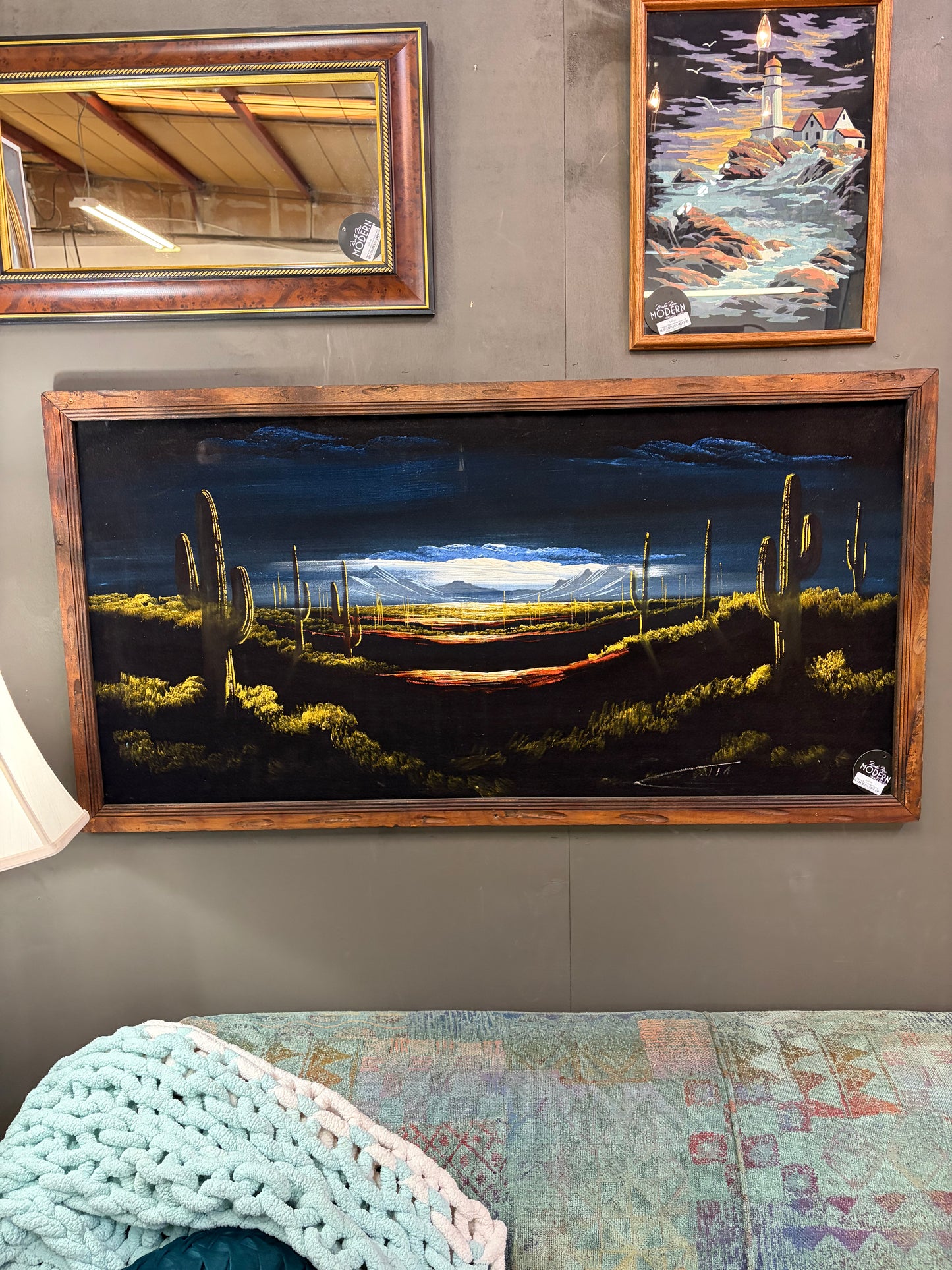 Cactus Black Velvet Painting