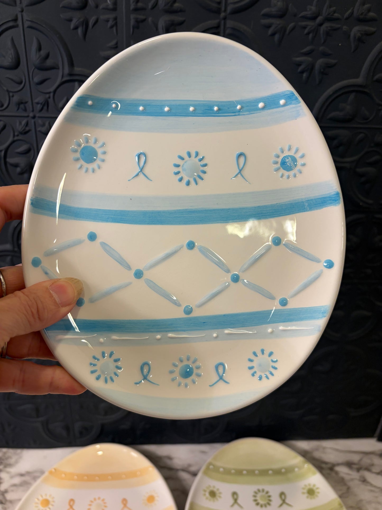 Set of 4 Pottery Barn Easter Egg Plates