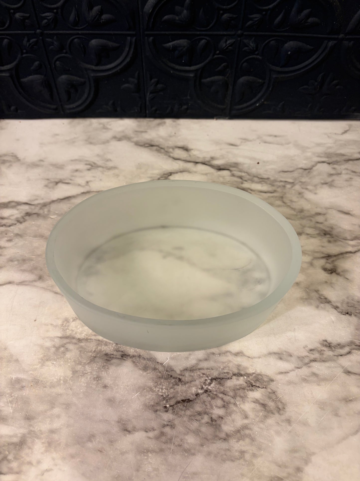 Frosted Glass Oval Dish