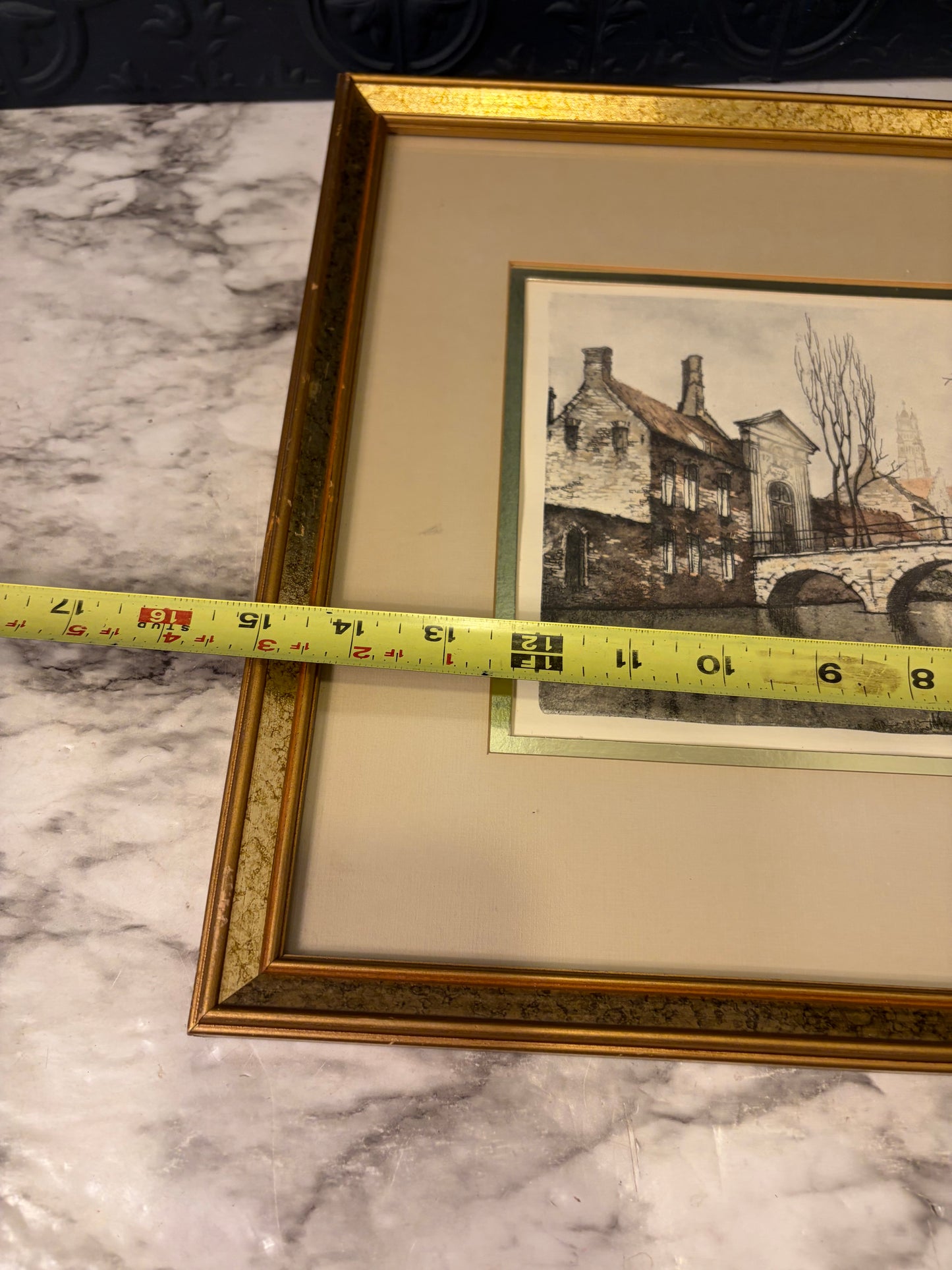 Vintage Bridge Print Framed