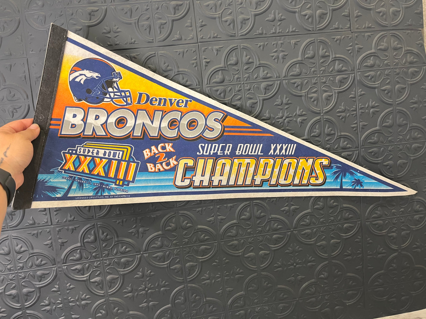 Broncos Super Bowl 33 Pennant