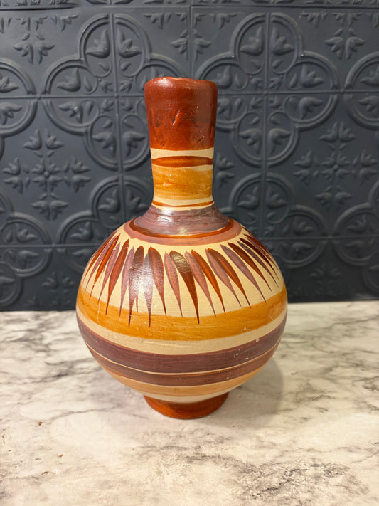Vintage Tonala Mexican Ceramic Vase Tan