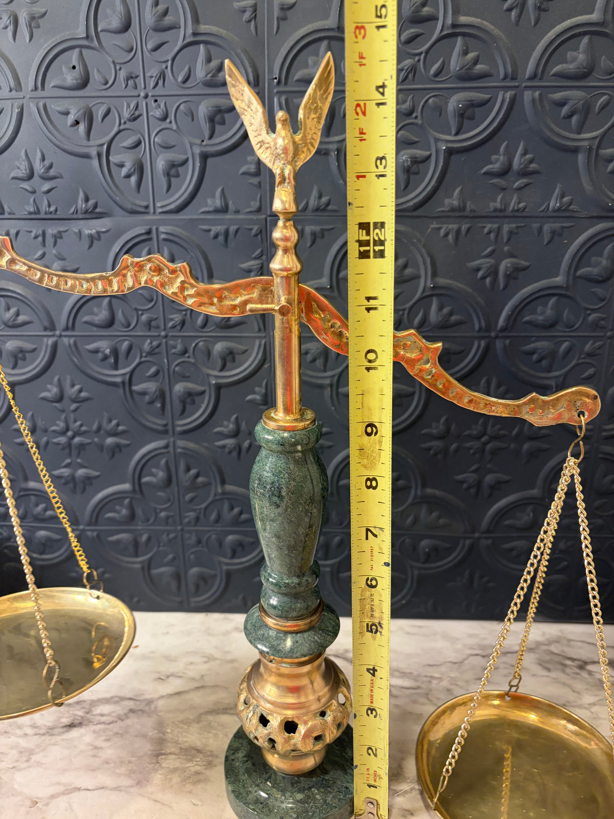 Japanese Brass amd Marble Scales of Justice