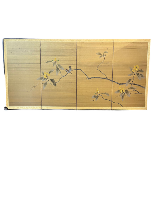 Japanese Showa 4-Panel Folding Screen