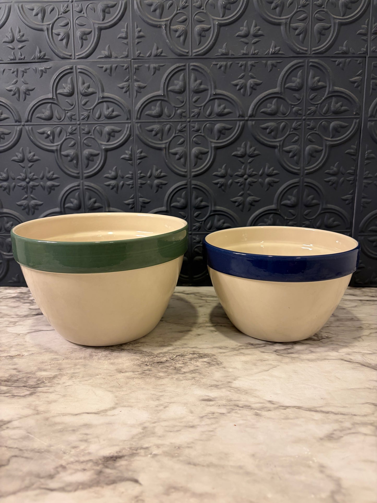Set of 2 Stoneware Mixing Bowls by Over and Back