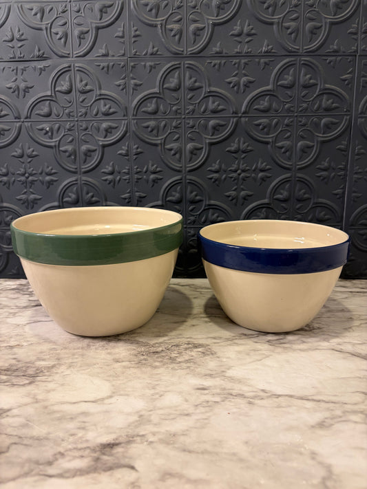 Set of 2 Stoneware Mixing Bowls by Over and Back