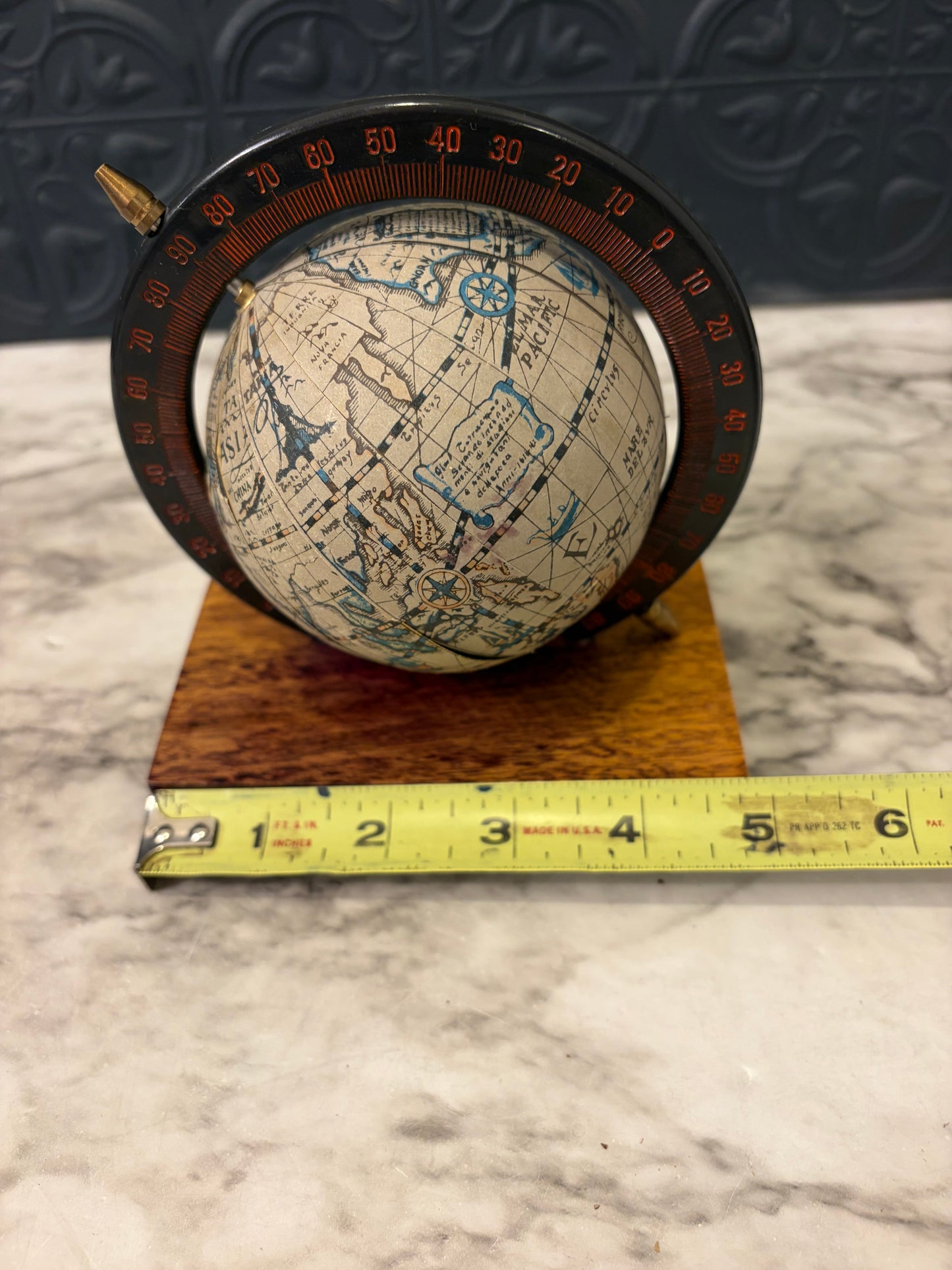SmallGlobe on Wood Base AS IS