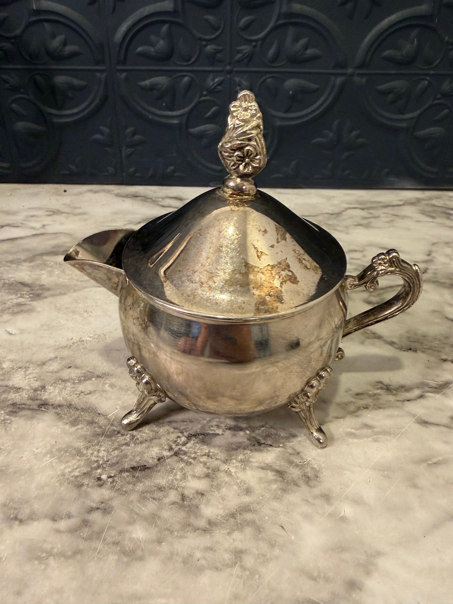 Silver Plate Creamer  with Feet