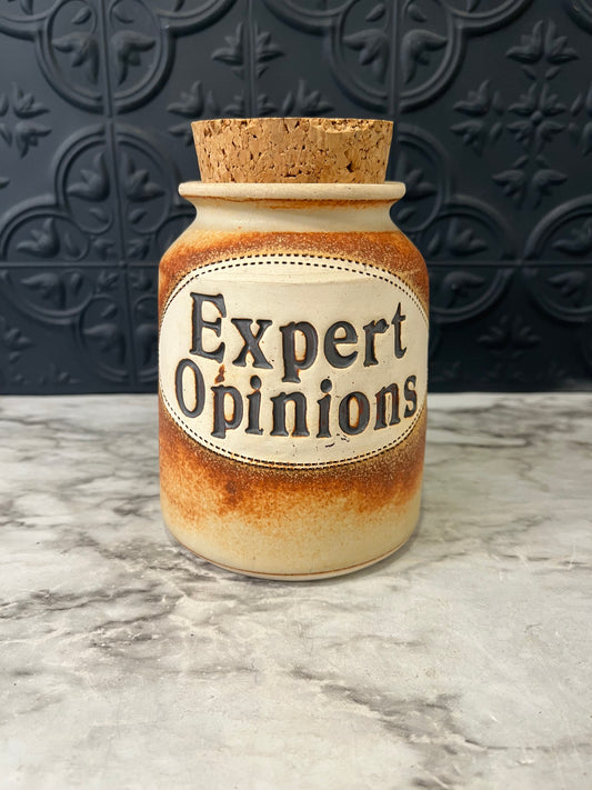Expert Opinions Jar with cork