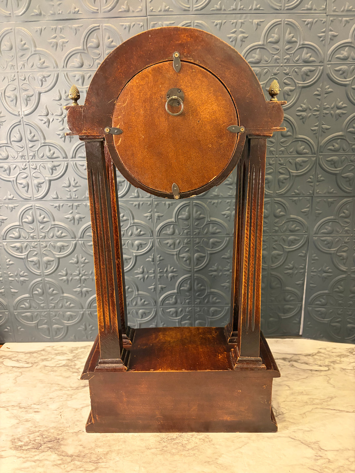 Dark Wood Clock 21" High