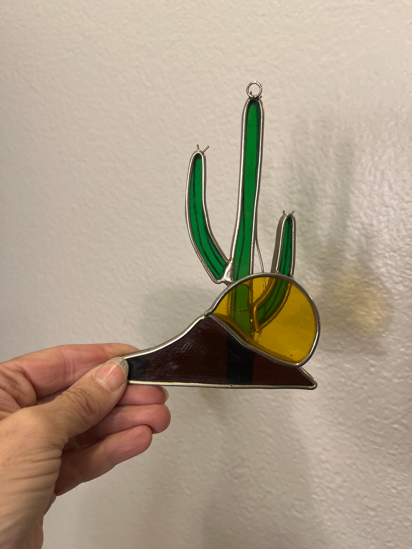 Cactus Stain Glass Ornament