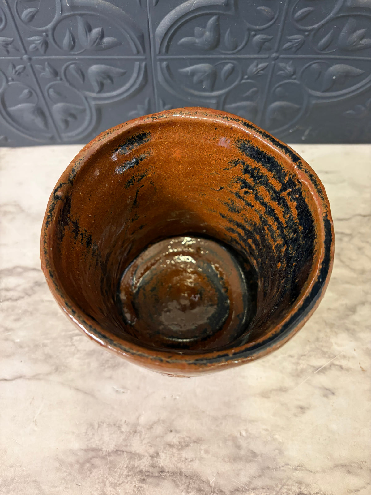 Studio Pottery Brown Planter 4"