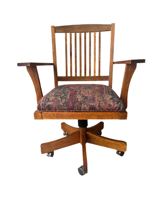 Mission Style Oak Adjustable Office Chair