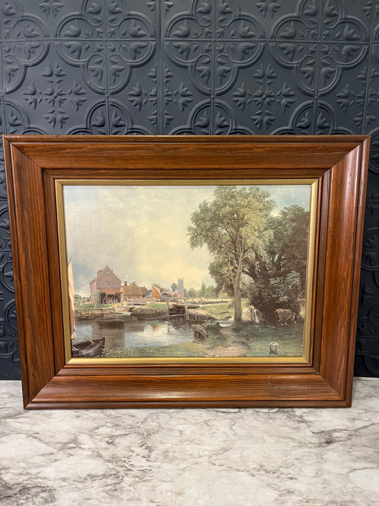 Dedham Lock and Mill by John Constable Framed