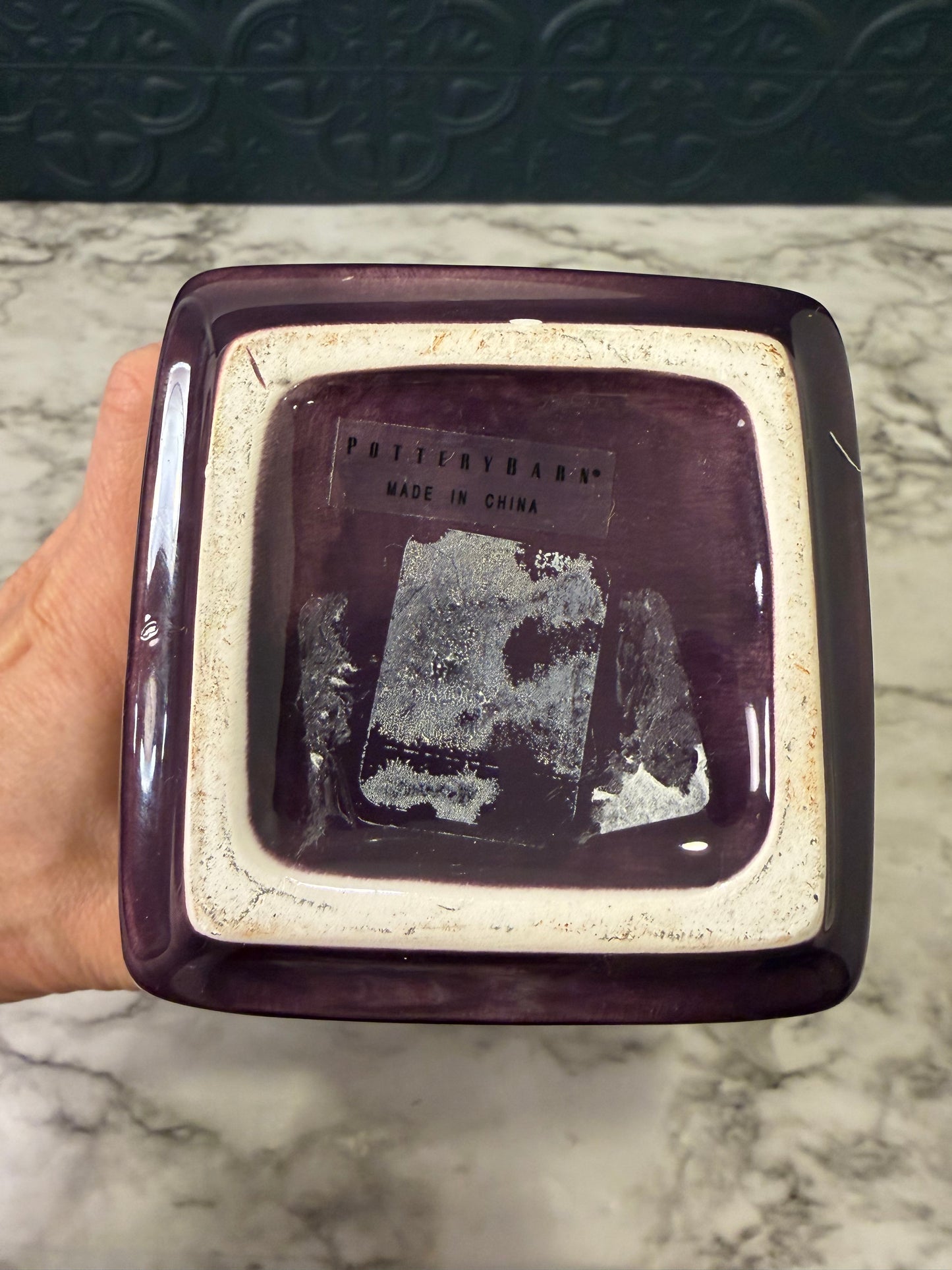 Ceramic Glazed Purple Pottery Barn Vase