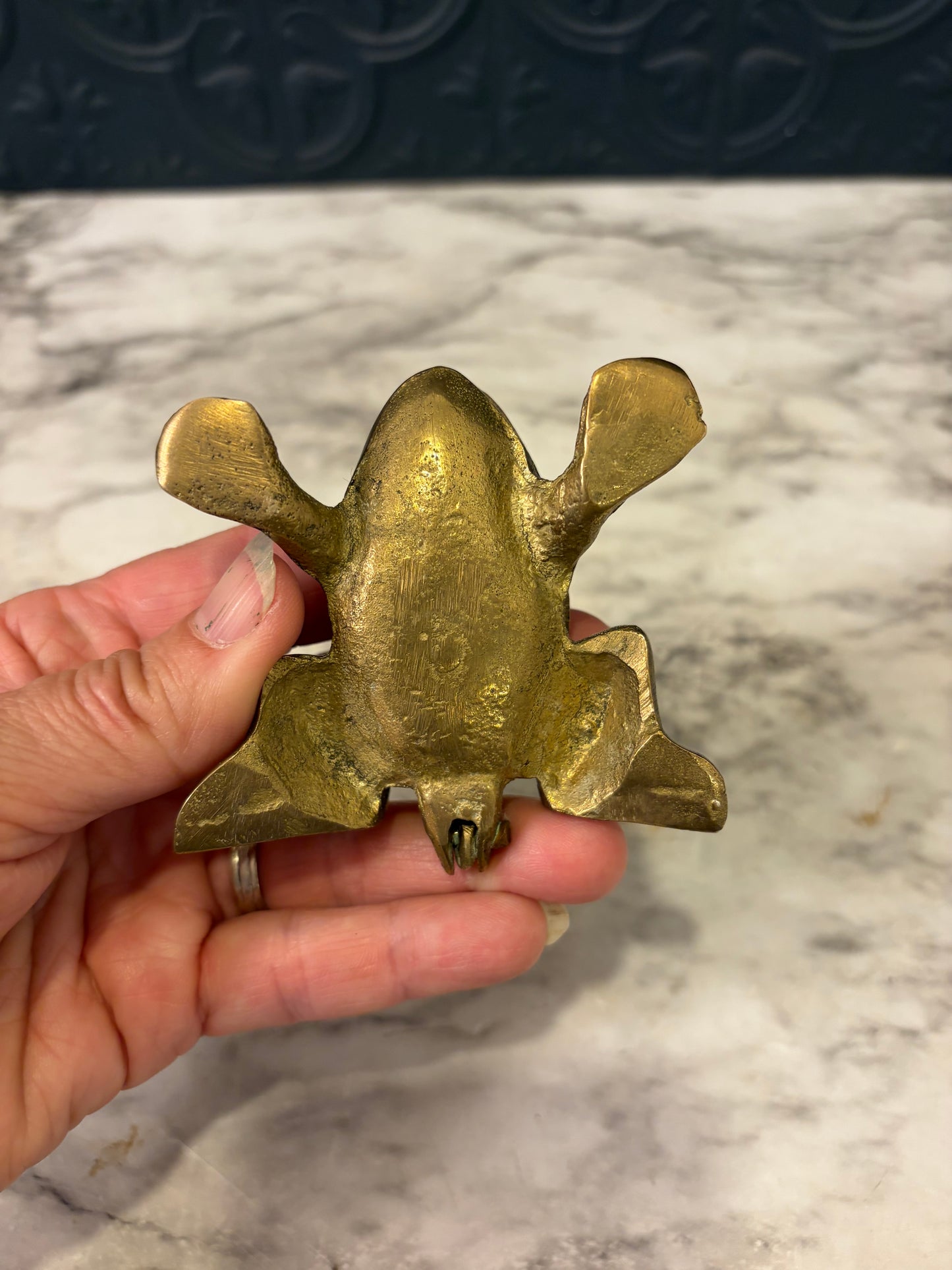 Brass Frog Trinket Box
