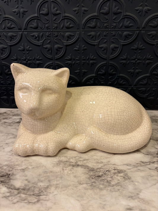 Ceramic Crackle Glaze Cat Large