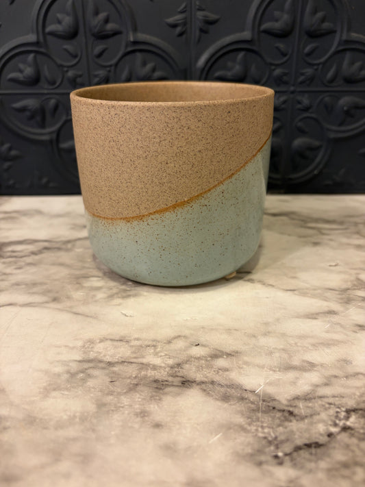 Two tone Stoneware blue and tan