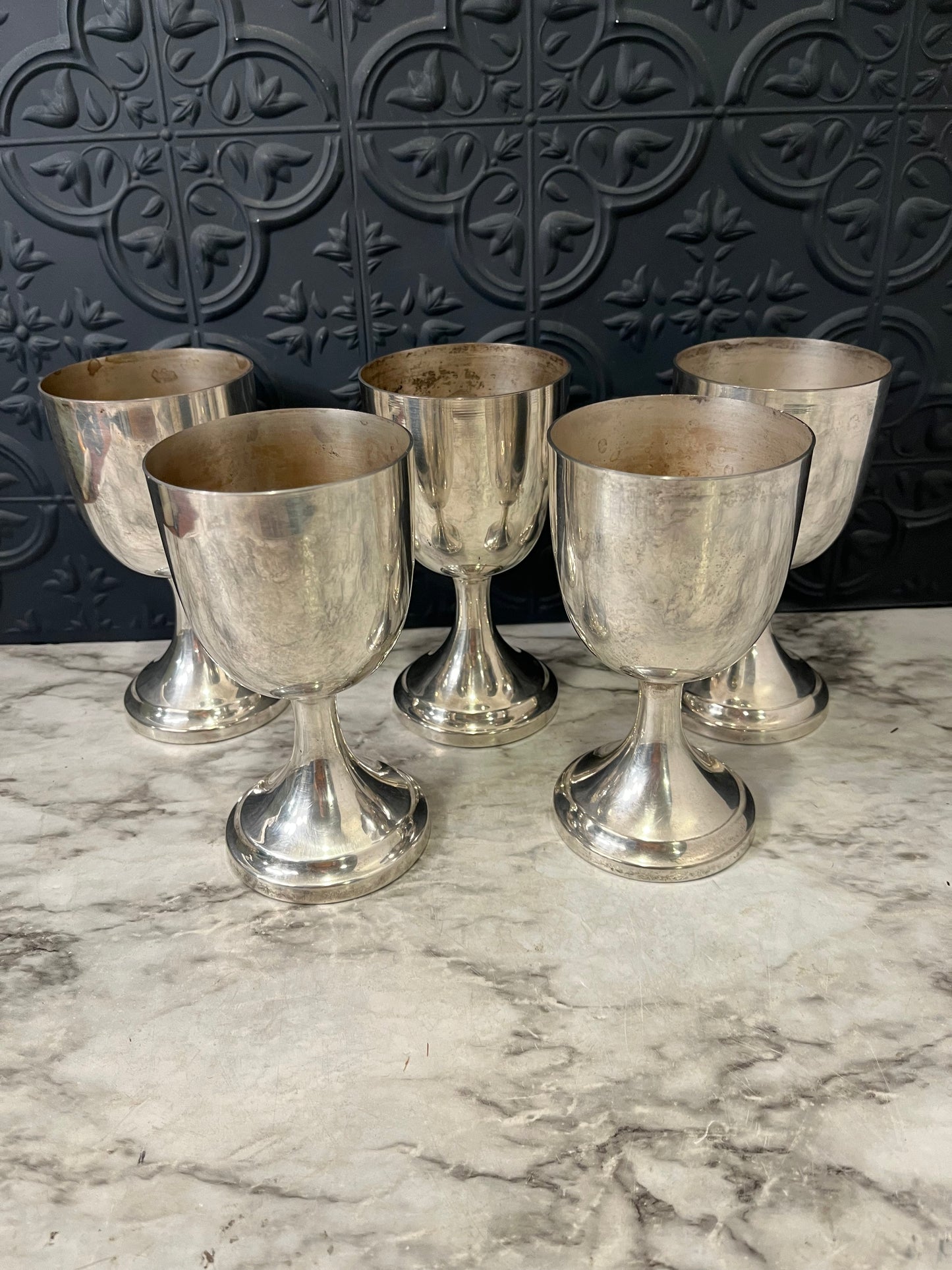 Silver plate Goblets set of 5