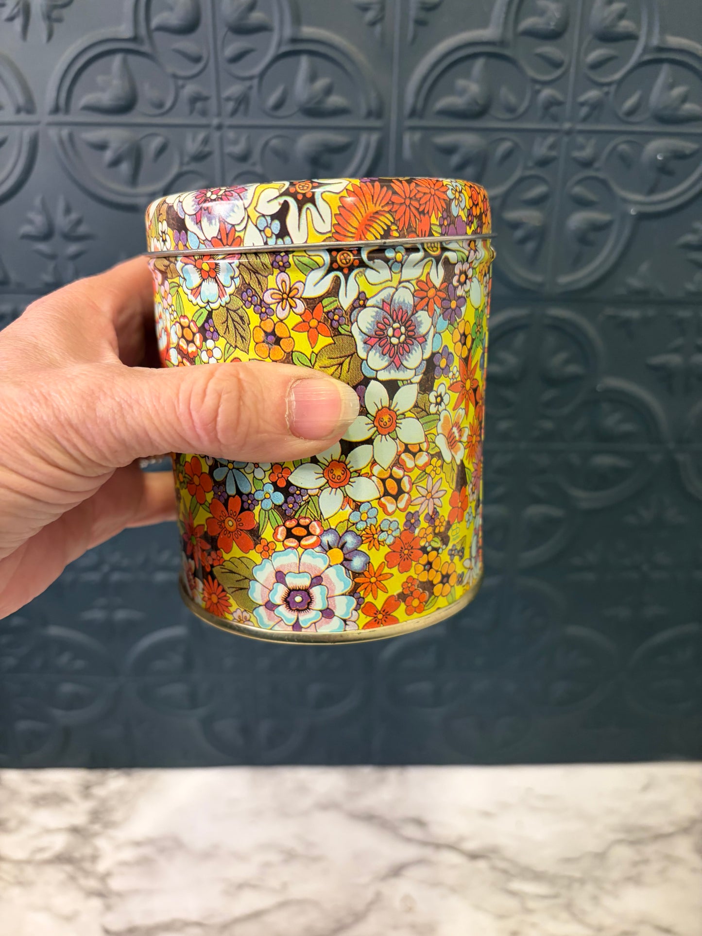 Floral Tea Tin 4.5"