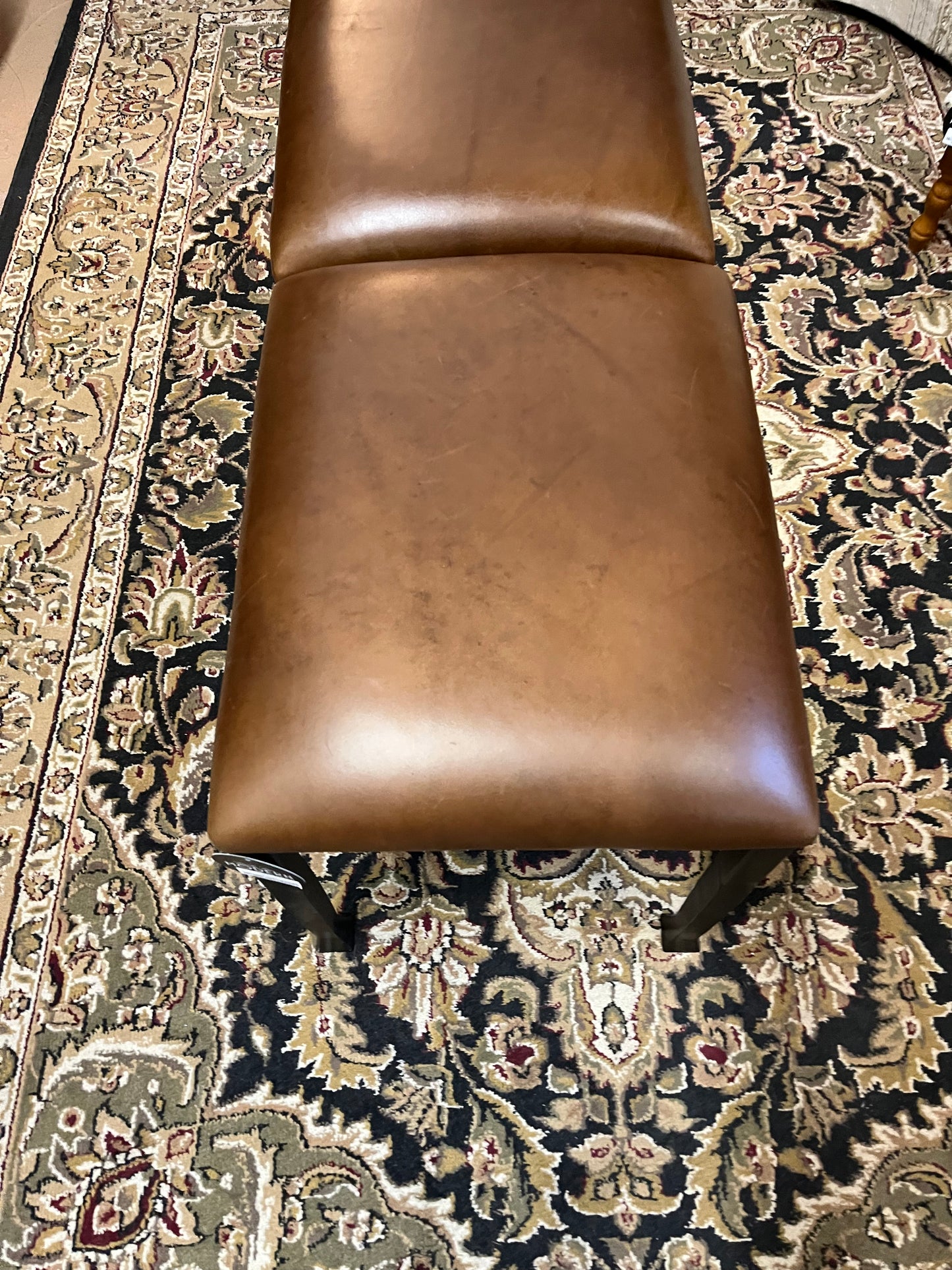 Pottery Barn Leather and Metal Stool/Ottoman