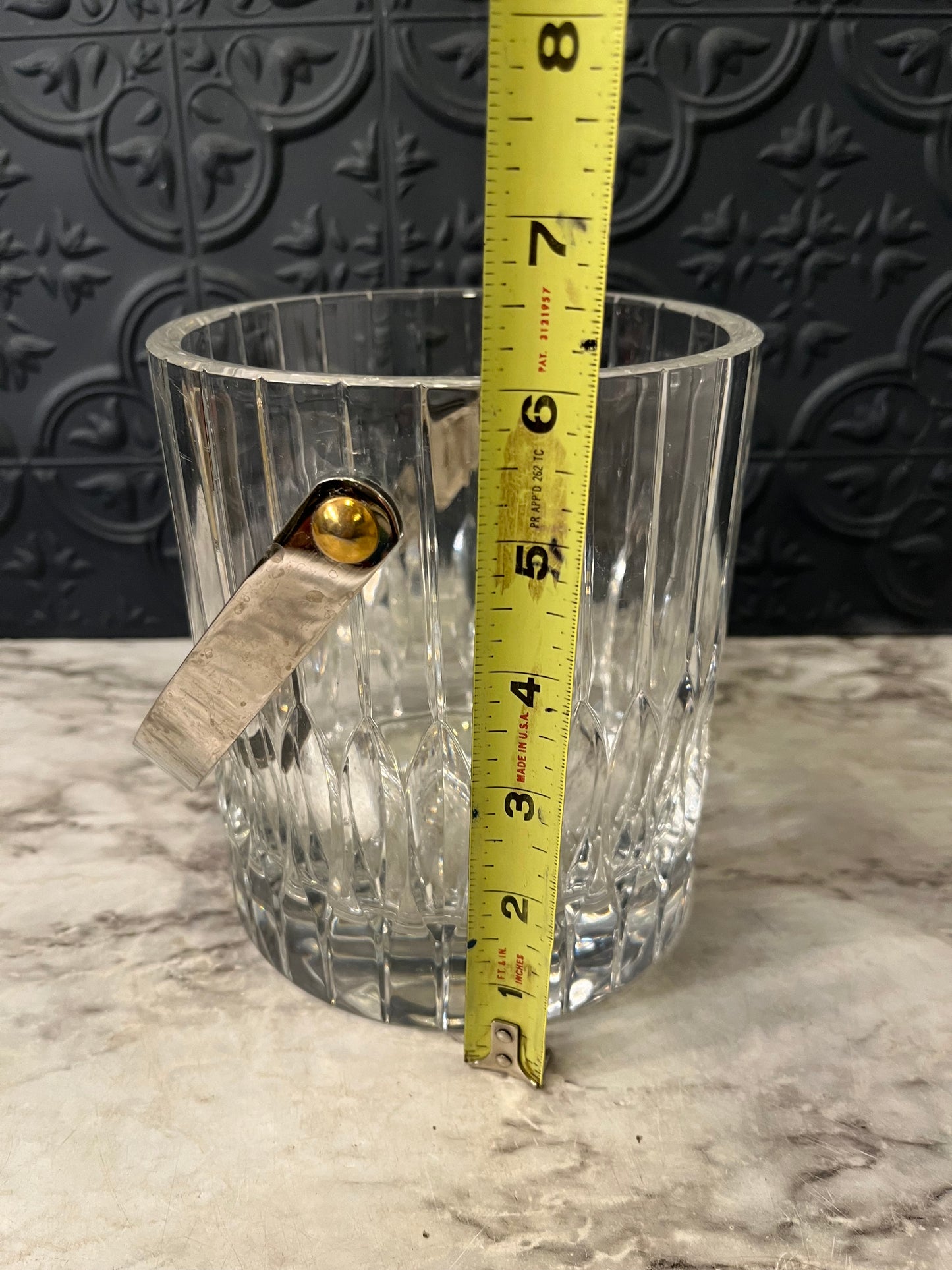 Mikasa Cut Glass Ice Bucket with Handle