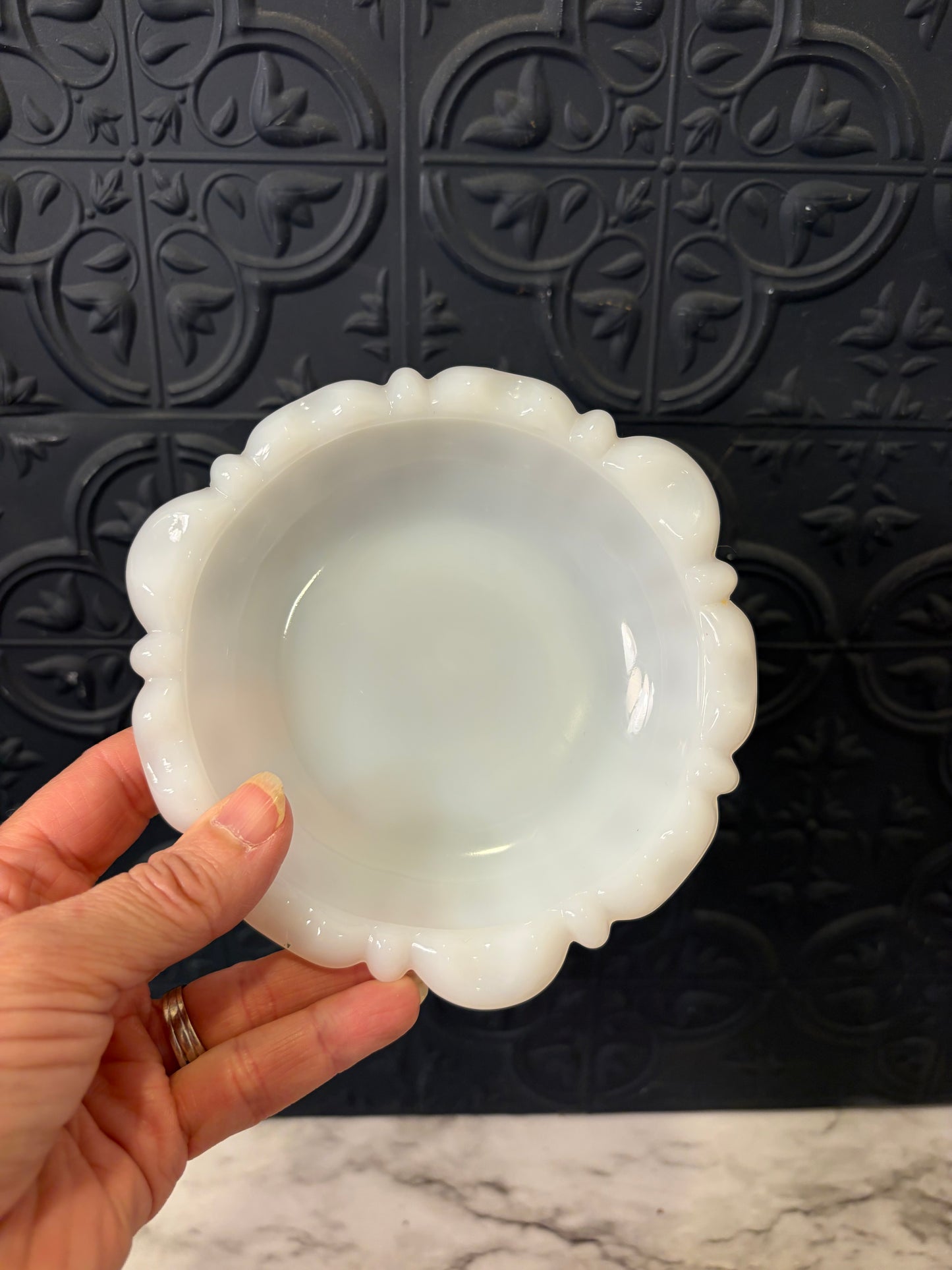 Anchor Hocking Milk Glass 5.25”