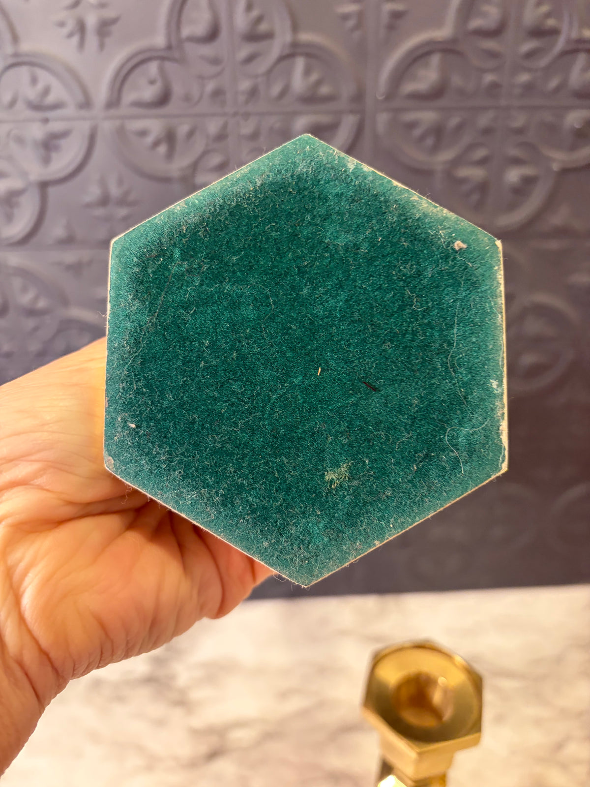 Hexagonal Base Candlestick Pair 8"