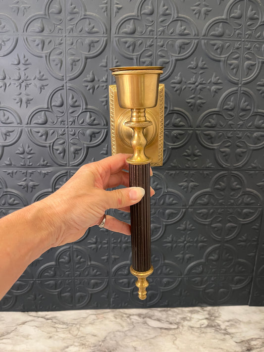 MCM 2 Tone Brass Candle Sconce