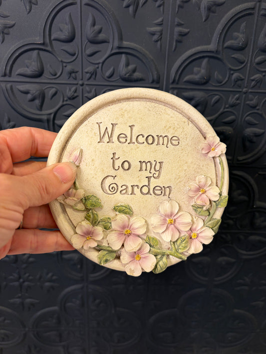 Resin Welcome to my Garden Wall hanging