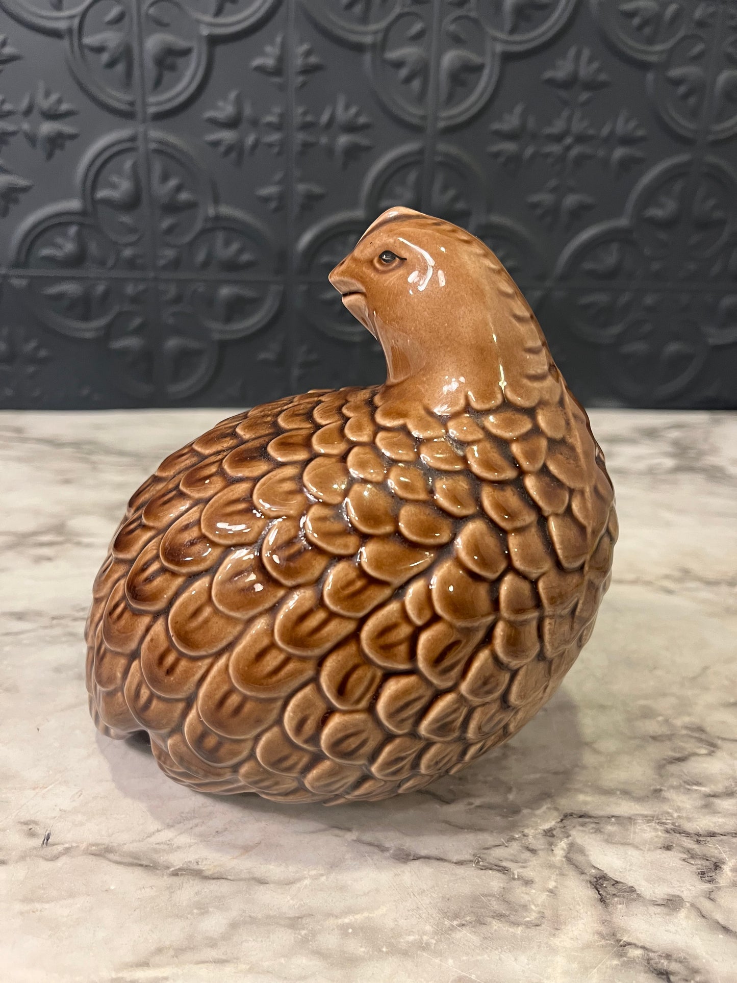 Brown Ceramic Quail