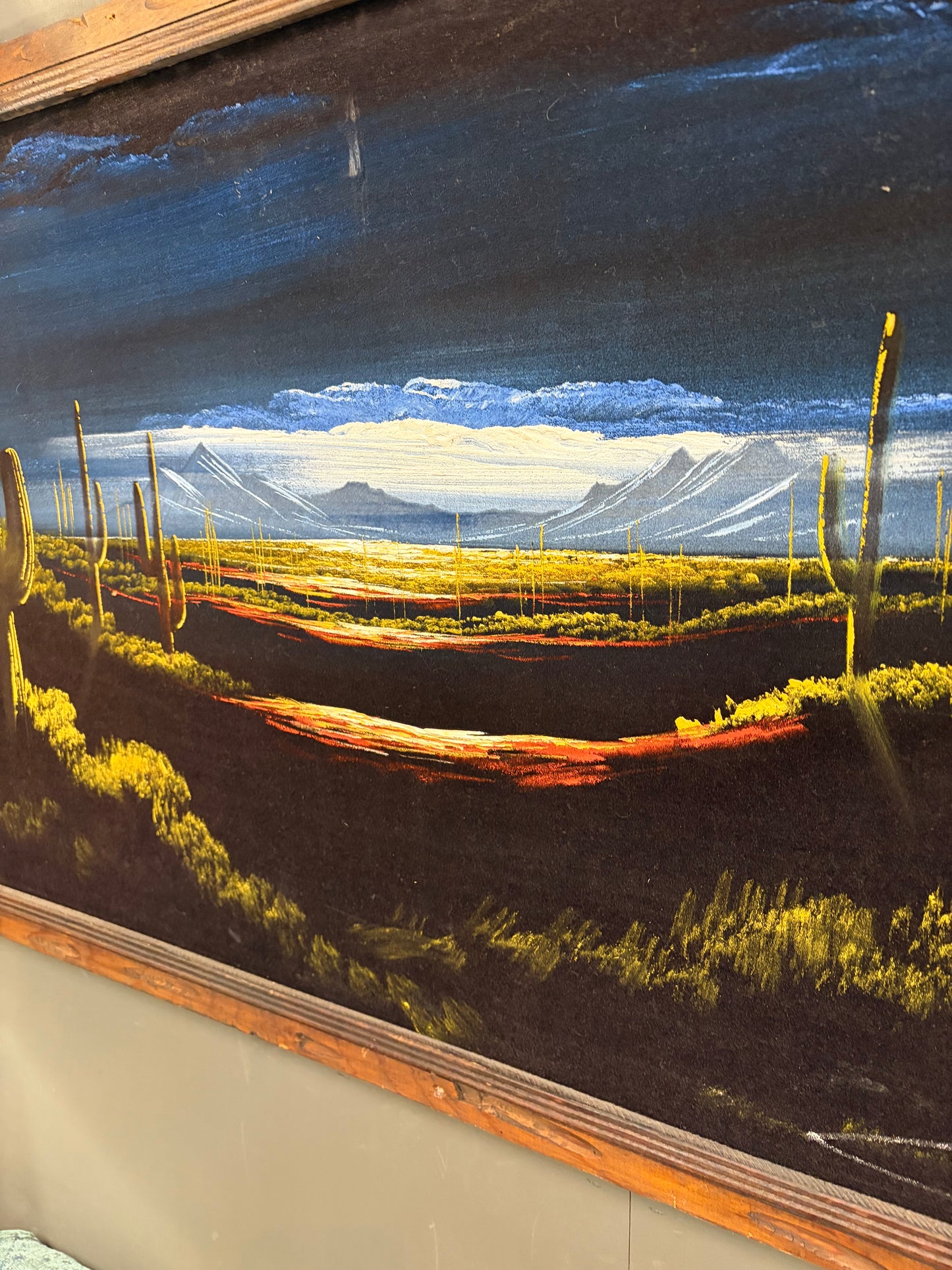 Cactus Black Velvet Painting