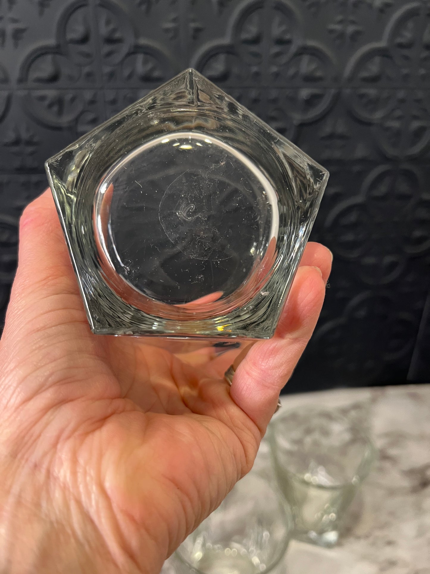 Libbey Heavy Whiskey Glasses with Octagon Base set of 4