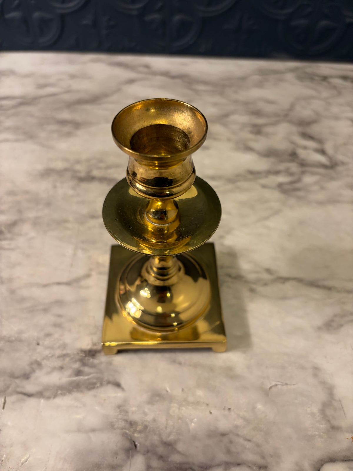 5" Brass Candle Holder with Wax Lip