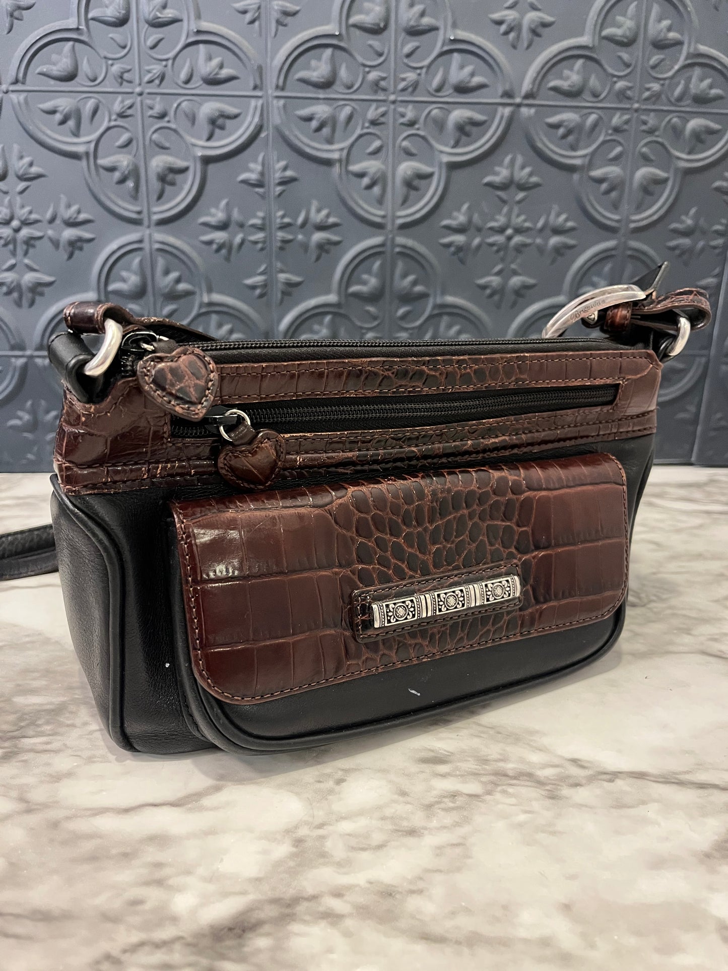 Brighton  Black and Brown Crossbody